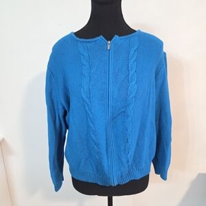 St. John wool blend zip up knit cardigan Sz M